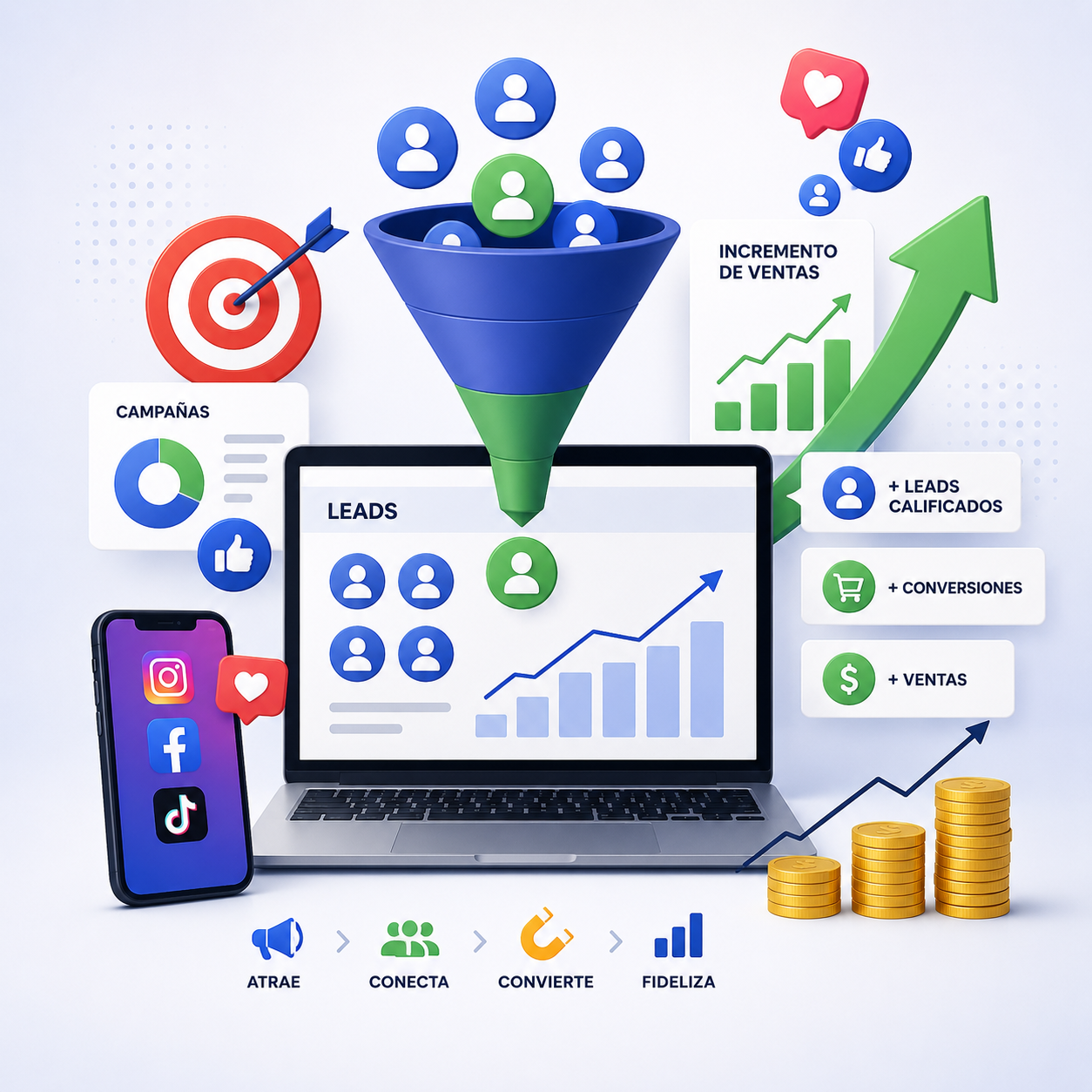 Embudo de Conversión de Leads e Incremento de Ventas Seintek Digital